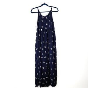 CDC Caren Desiree Company Blue Geometric Maxi Dress